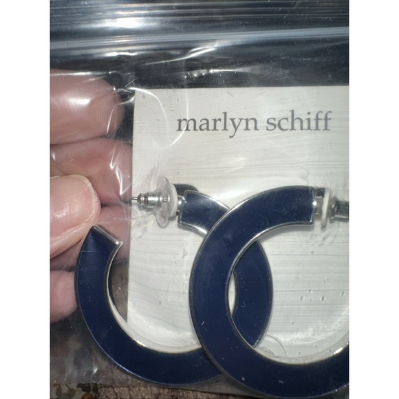 Marlyn Schiff Jewelry - Marilyn Schiff Black Enamel‎ Post Earrings